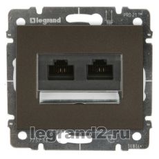 Розетка RJ45 - 2 разъема Кат.5e с лицевой панелью Legrand Galea Life (темная бронза) Розетка RJ45 - 2 разъема Кат.5e с лицевой панелью Legrand Galea Life (темная бронза)