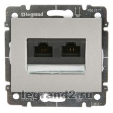 Розетка RJ45 - 2 разъема Кат.5e с лицевой панелью Legrand Galea Life (алюминий) Розетка RJ45 - 2 разъема Кат.5e с лицевой панелью Legrand Galea Life (алюминий)