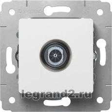 Розетка TV простая 2400MHz 1,5dB звезда Legrand Cariva (белая) Розетка TV простая 2400MHz 1,5dB звезда Legrand Cariva (белая)