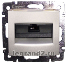 Розетка RJ45 Кат.5e UTP Legrand Valena (алюминий) на захватах Розетка RJ45 Кат.5e UTP Legrand Valena (алюминий) на захватах