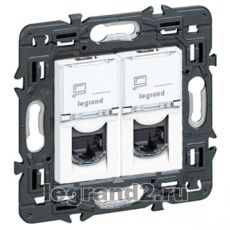 Розетка RJ45 2 разъема Кат.5e UTP Legrand Mosaic (белый) Розетка RJ45 2 разъема Кат.5e UTP Legrand Mosaic (белый)