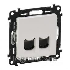 Информационная розетка RJ45 двойная Valena Life (белая) Информационная розетка RJ45 двойная Valena Life (белая)