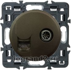 Розетка комбинированная: компьютерная RJ45 + ТВ Legrand Celiane с лицевой панелью (графит) Розетка комбинированная: компьютерная RJ45 + ТВ Legrand Celiane с лицевой панелью (графит)